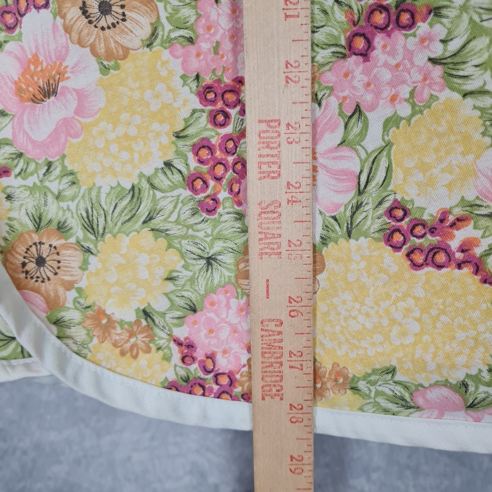 Floral Wrap Skirt Womens M Multicolor Cotton Canvas Lined Midi Handmade - Picture 10 of 16
